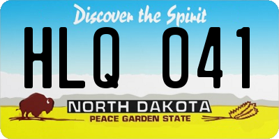 ND license plate HLQ041
