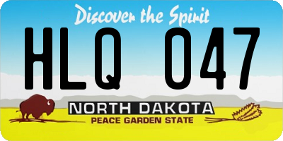 ND license plate HLQ047
