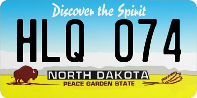 ND license plate HLQ074
