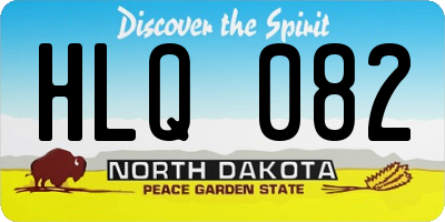 ND license plate HLQ082