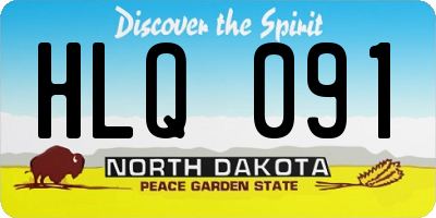 ND license plate HLQ091