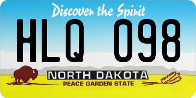 ND license plate HLQ098