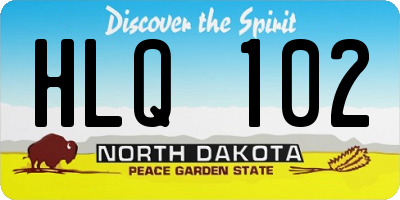 ND license plate HLQ102