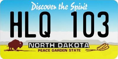 ND license plate HLQ103