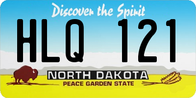 ND license plate HLQ121