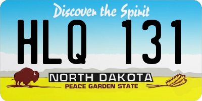 ND license plate HLQ131