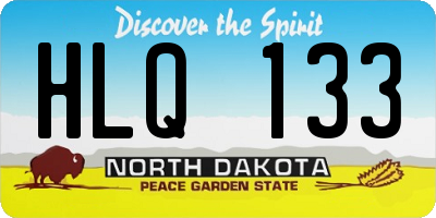 ND license plate HLQ133