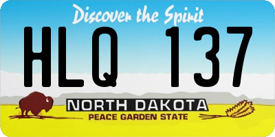 ND license plate HLQ137