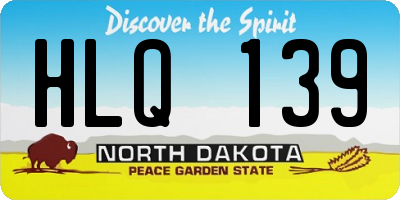 ND license plate HLQ139