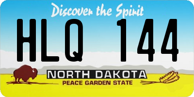 ND license plate HLQ144