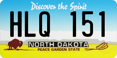 ND license plate HLQ151