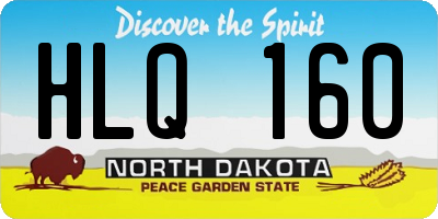 ND license plate HLQ160