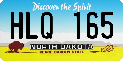 ND license plate HLQ165