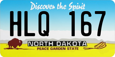 ND license plate HLQ167