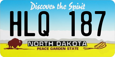 ND license plate HLQ187