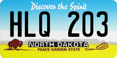 ND license plate HLQ203