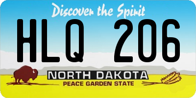 ND license plate HLQ206