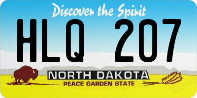 ND license plate HLQ207