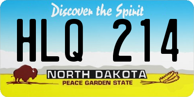 ND license plate HLQ214