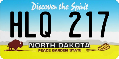 ND license plate HLQ217