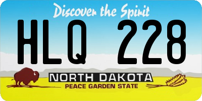ND license plate HLQ228
