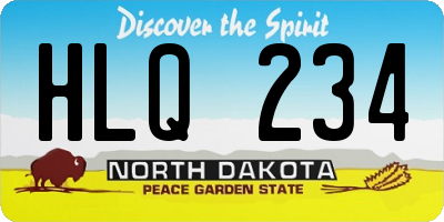ND license plate HLQ234
