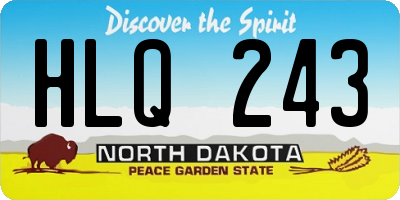 ND license plate HLQ243