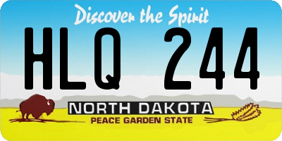 ND license plate HLQ244