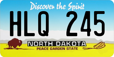ND license plate HLQ245