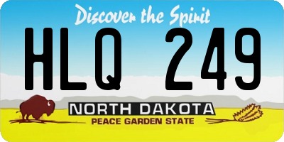 ND license plate HLQ249