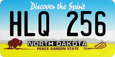 ND license plate HLQ256
