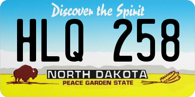 ND license plate HLQ258