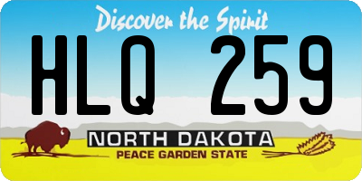 ND license plate HLQ259