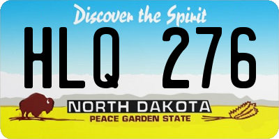 ND license plate HLQ276