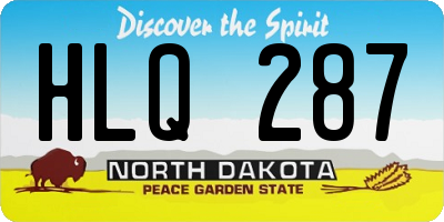 ND license plate HLQ287