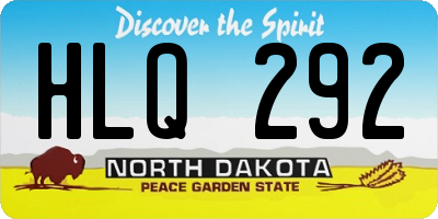 ND license plate HLQ292