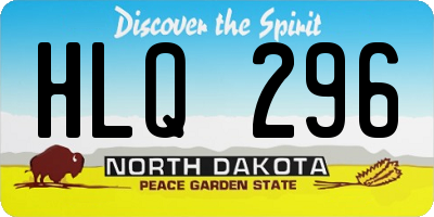 ND license plate HLQ296