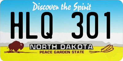 ND license plate HLQ301