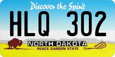 ND license plate HLQ302