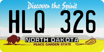 ND license plate HLQ326