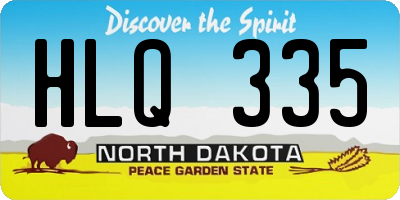 ND license plate HLQ335