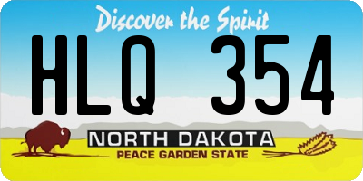 ND license plate HLQ354