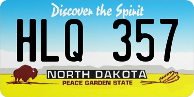 ND license plate HLQ357