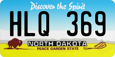 ND license plate HLQ369