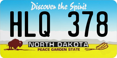 ND license plate HLQ378