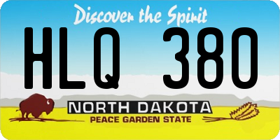 ND license plate HLQ380