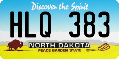 ND license plate HLQ383