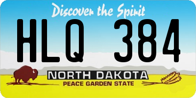 ND license plate HLQ384