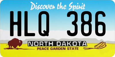 ND license plate HLQ386