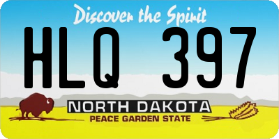 ND license plate HLQ397